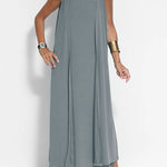 Flawless and Free One Shoulder Relaxed Slit Maxi Dress