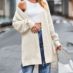 Open Front Knitted Long Cardigan Long Sleeve Casual Lightweight Knitted Cardigans Outerwear