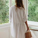 Nadorine Women's Casual Swimsuit Cover Up Blouses Button Down Beach Tunic Dress Bathing Suit Coverup