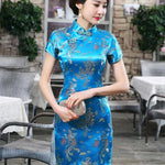 Dragon Phoenix Printed Short Cheongsams