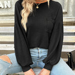 Nadorine Long Sleeve Backless Hollow Knit Sweater for Women Casual Work Office Loose Fit 2026 | Under