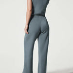 Nadorine Women's Adjustable Belt Overalls Rompers Sleeveless Wide Leg Jumpsuit