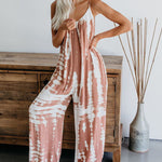 Sleeveless Loose Jumpsuit Adjustable Strap One Piece Jumpsuit with Pockets