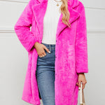 Fake Fur Teddy Coat Open Front Parka Outwear