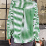 Nadorine Roll Up Sleeve Button Down Lapel Blouse with Pocket Comfy Casual Loose Fit Shirt