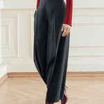 Column No Belt Solid Color Casual Pants Bottoms Trousers