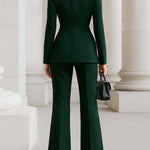 Long Sleeves Buttoned Pockets Solid Color Stand Collar Blazer Outerwear