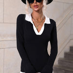 Nadorine Bell Sleeve Lapel Sweater