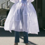 Half Sleeves High Waisted Pleated See-Through Solid Color Lapel Midi Dresses Shirt Dress