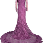 Long Sleeves Mermaid Mesh See-Through Split-Side Square-Neck Evening Dresses Maxi Dresses