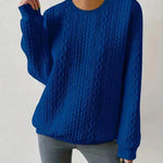 Nadorine Cable Knit Drop Shoulder Sweatshirt
