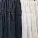 Hollow exquisite embroidery cotton skirt romantic French swing skirt female holiday skirt