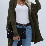 Nadorine Women's Batwing Sleeve Split Hem Open Front Cardigan