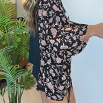 Mix & Match Tee Black Floral（No Patch）