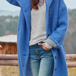 Casual Loose Solid Color Hooded Single-breasted Woolen Coat