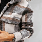 Knee Length Lapel Plaid Flannel Jacket