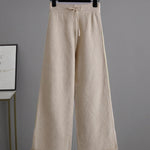 Nadorine Casual Knit Two-Piece Set Loose-Fit Sweater and Wide-Leg Pants