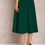 Leather Stitching Solid Color Fashionable Skirt, Elegant and Artistic Retro Skirt for Women