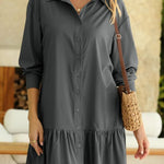 Women's Fashion Loose Button Down Shirt Dress