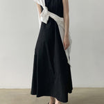Loose Cotton Linen Dress Long Sleeveless Knee Tank Dress