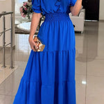 Admit Your Feelings Off Shoulder Smocked Waist Maxi Dress