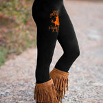 Halloween Black Forest Horse Lover Print Cozy Leggings