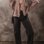 Goat Cut Out Textured Knit Button Front Cardigan