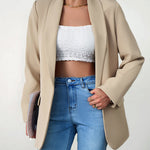 Nadorine Casual Blazers Open Front Long Sleeve Work Office Blazer Jacket