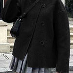 British Style Elegant Solid Buttons Mandarin Collar Outerwear