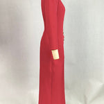 Bodycon Long Sleeves Buttoned Solid Color V-Neck Maxi Dresses Shirt Dress
