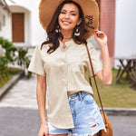 Short Sleeve Blouses Lightweight Loose Top - Nadorine (Us Only)