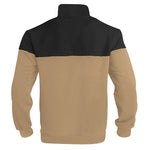 KZZ Men's Fall/Winter Patchwork Design Casual Stand-Up Collar Zipper Hoodie Sweatshirt