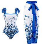 One Piece Swimsuit Chiffon Skirt Two-piece set