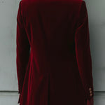 Vintage Longline Burgundy Velvet Blazer
