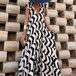 Fresh Breeze Ethnic Unique Print Ruffle Sleeve A-line Maxi Dress