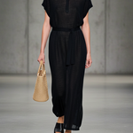 Women's Minimalist Knitted Zipper Collar Short-sleeved Sheer Maxi Dress