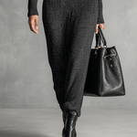 Women's Minimalist Solid Color Zipper Neck Knitted Maxi Dress