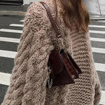 Margovil Round Neck Oversized Cable Knit Sweater