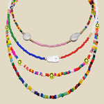 Sally Rainbow Millet Beads Pearl Necklace Set