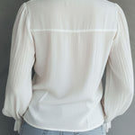 Vintage Victorian V-Neck Ruffle Lace Blouse