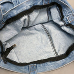 Casual Denim Split-Joint Solid Color Bags Accessories