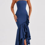 Sexy Off-shoulder Slim Fit Irregular Hem Maxi Dress