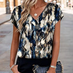 Business Casual Cap Short Sleeve Silk Satin Tops (US Only)
