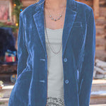 Gold velvet solid color fashion casual suit jacket