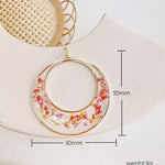 Queen Anne Lace Dried Flowers Large Hoop Earrings