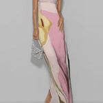 Loose Plus Size Printed Split-Joint Tube Maxi Dresses