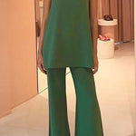 Margovil Solid Cami Top and Wide Leg Pants Set