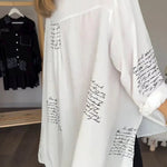 Letter Print Fashion Lapel Shirt