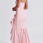 Sexy Off-shoulder Slim Fit Irregular Hem Maxi Dress
