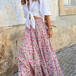 French Dreaming Linen Blend Front Tie Blouse